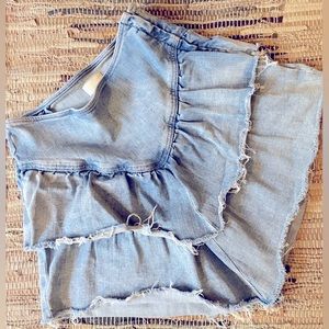 Mother denim The ruffle mini raw edge skirt EXPECT DELAYS IN SHIPPING